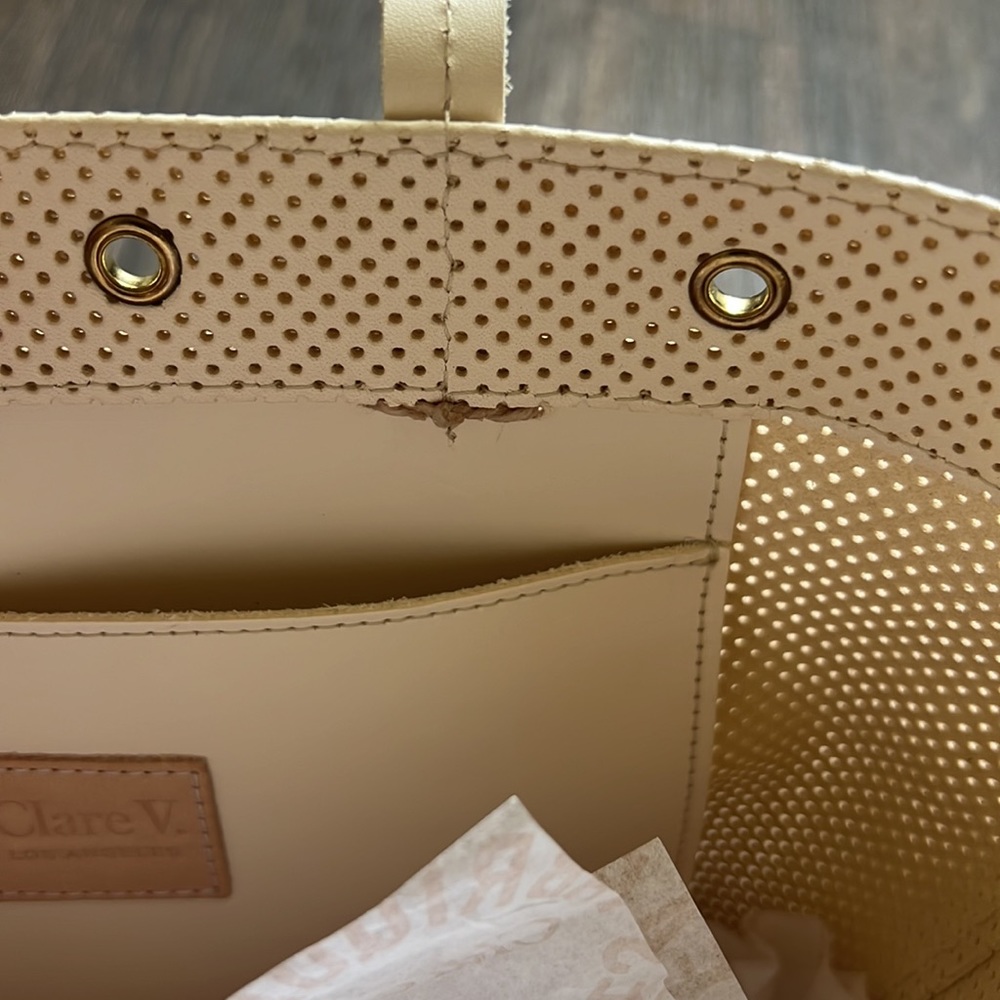 Clare V Choupette Cream Perf Bag - Picture 5 of 8